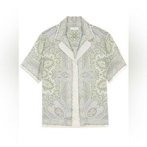 Sandro Printed Satin-twill Shirt